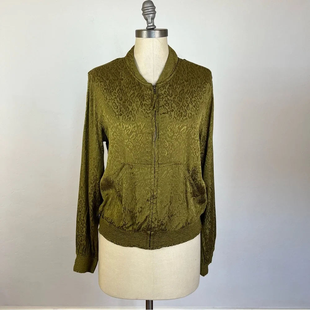 Anthropologie Maeve Silky Bomber Jacket - Picture 2 of 8